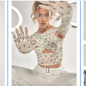 Jaded London asymmetrical wrap fluid jersey top